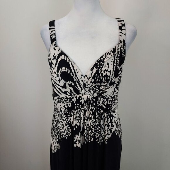 Soma Claire Ethnic Border Black Sleeveless Maxi Dress Size Medium - Picture 4 of 6
